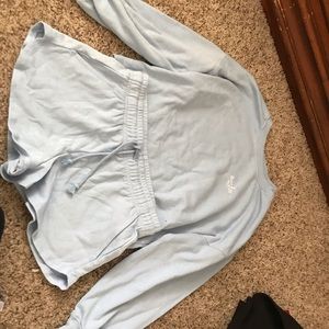 2 piece outfit! not too thick pretty light weight the top is also cropped